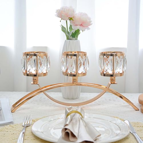 Black Set of 3 Crystal Candle Holders U5012