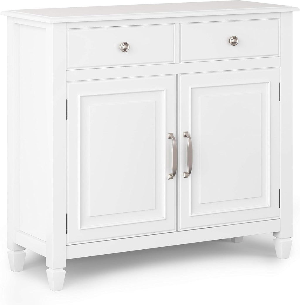 Distressed Grey Solid Wood Entryway Storage Cabinet with 2 Drawers, 2 Doors, Adjustable Shelves F68484
