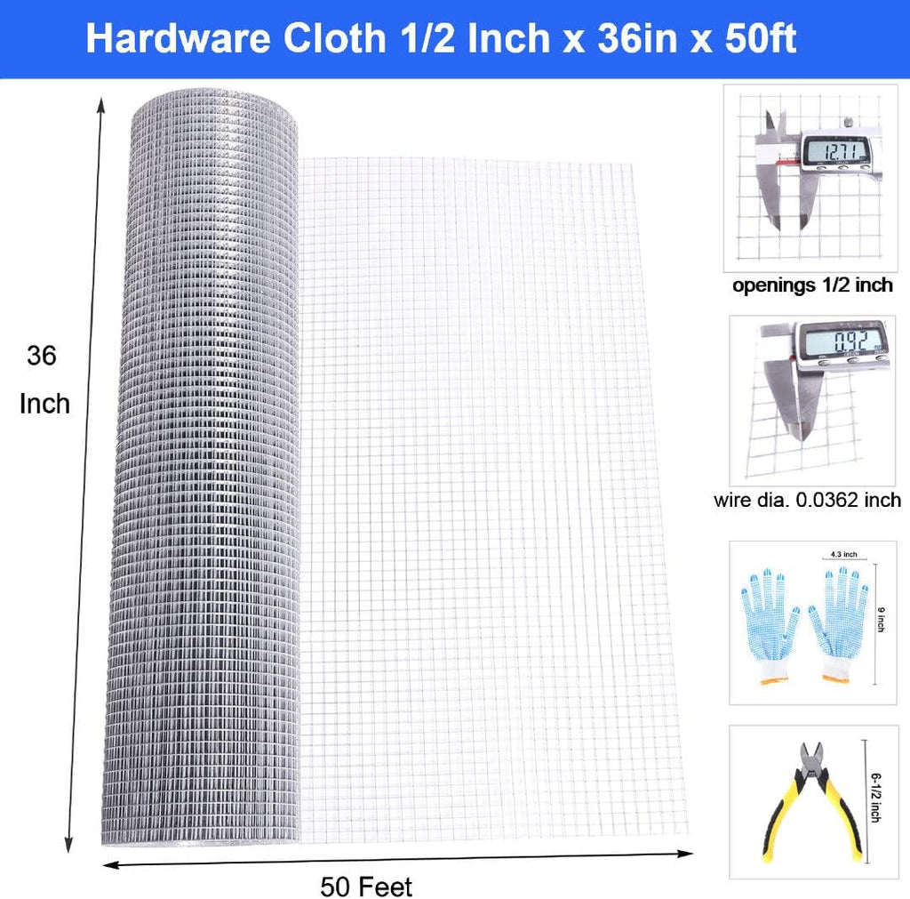 36x50 1/2 In 19Ga Hot Dipped Galvanized Welded Wire Mesh Roll Pack of 2 C3138