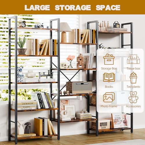 5 Tier Bookshelf with 14 Open Shelves I25080