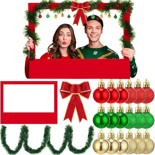 21 Pcs DIY Christmas Photo Booth Props Picture Frame 32" x 24" T7405