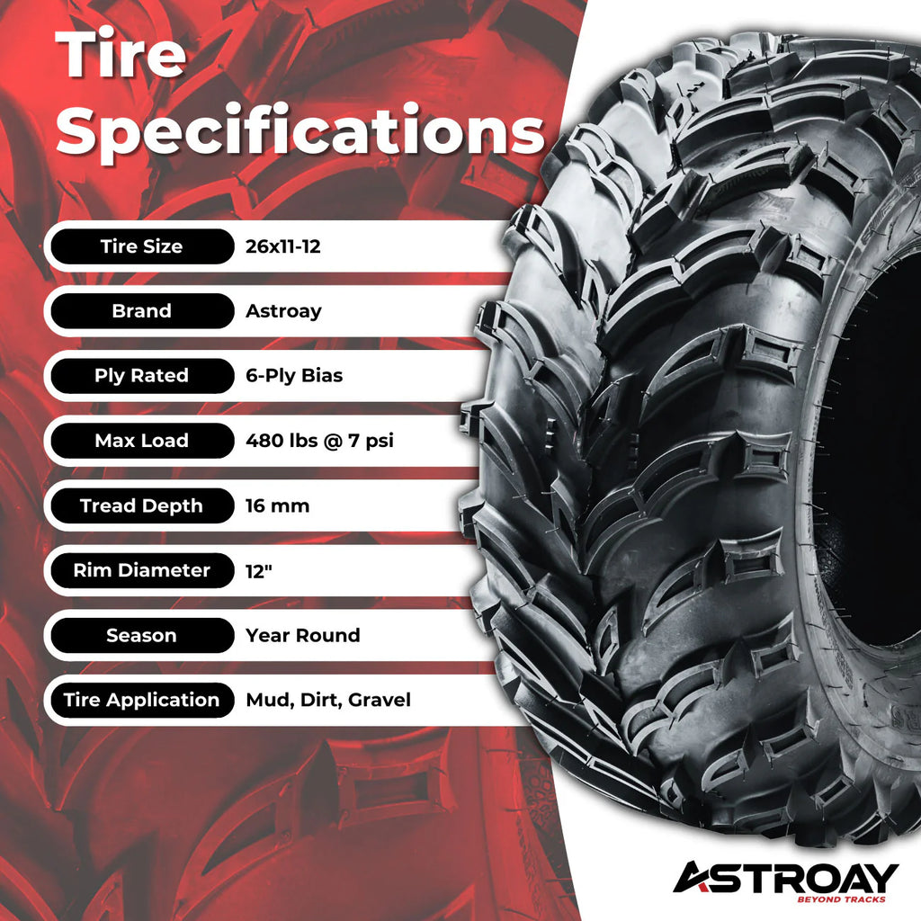 26 x 11 - 12 Utility ATV/UTV Tire B3283