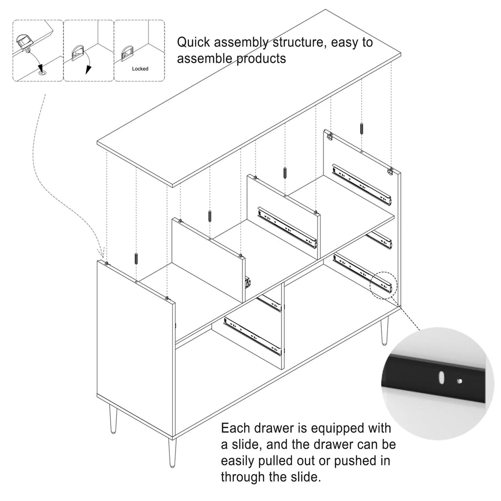 White 7 Drawer Wood Dresser N338362