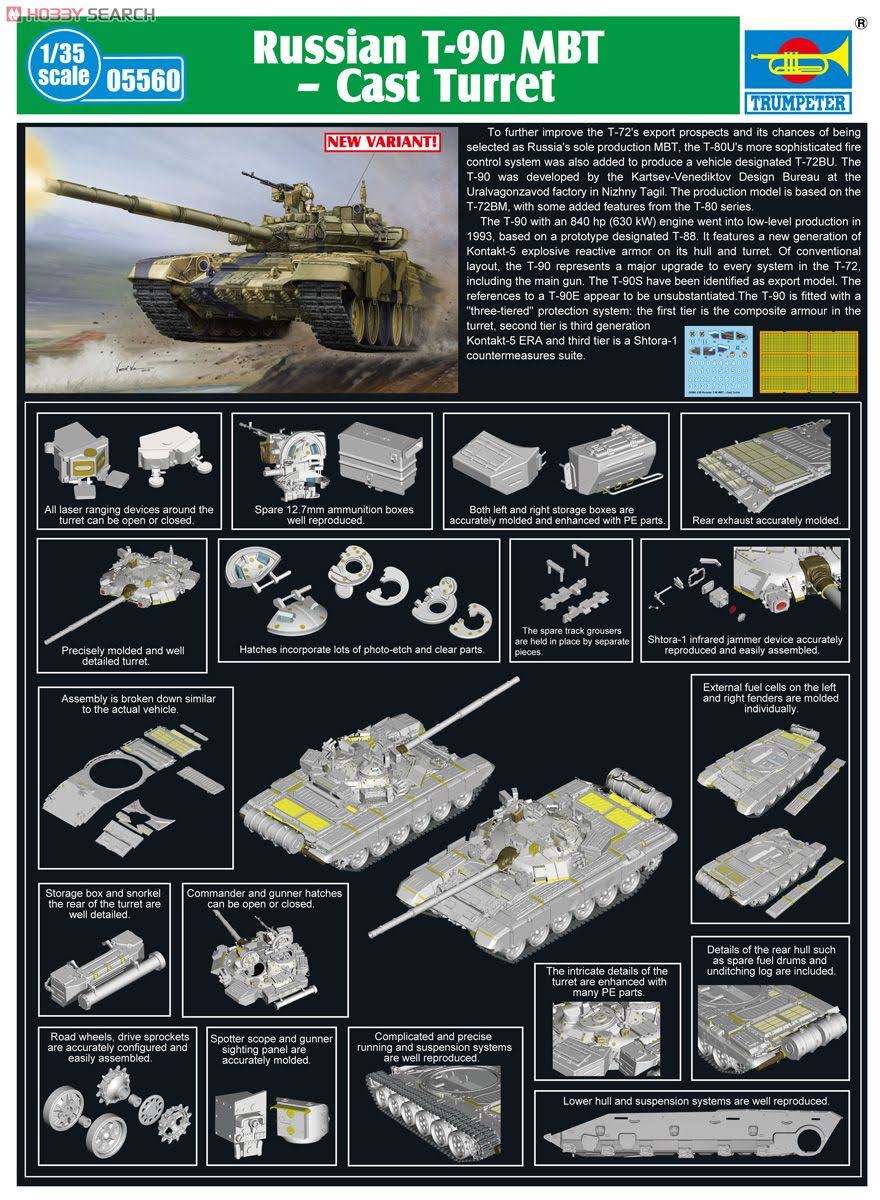 Russian T-90 MBT Cast Turret Model Kit X74169