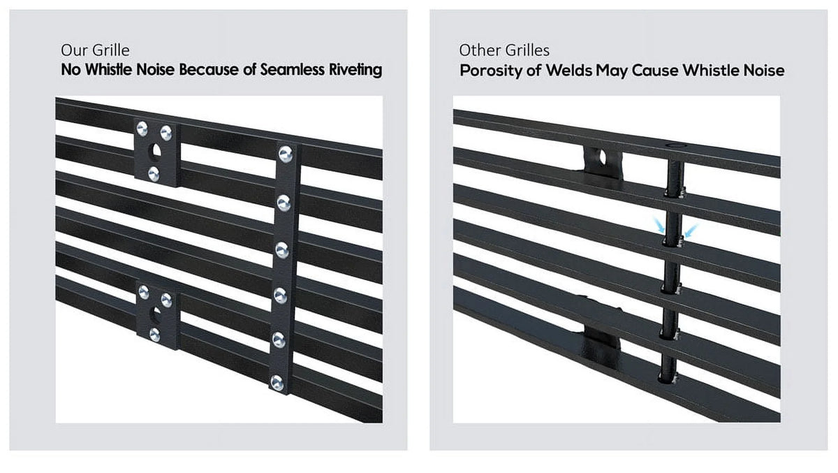 Black Stainless Steel 8x6 Horizontal Billet Grille A872