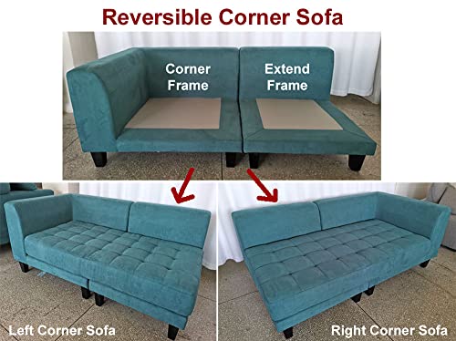 Black Microfiber Fabric Sectional Sofa X143