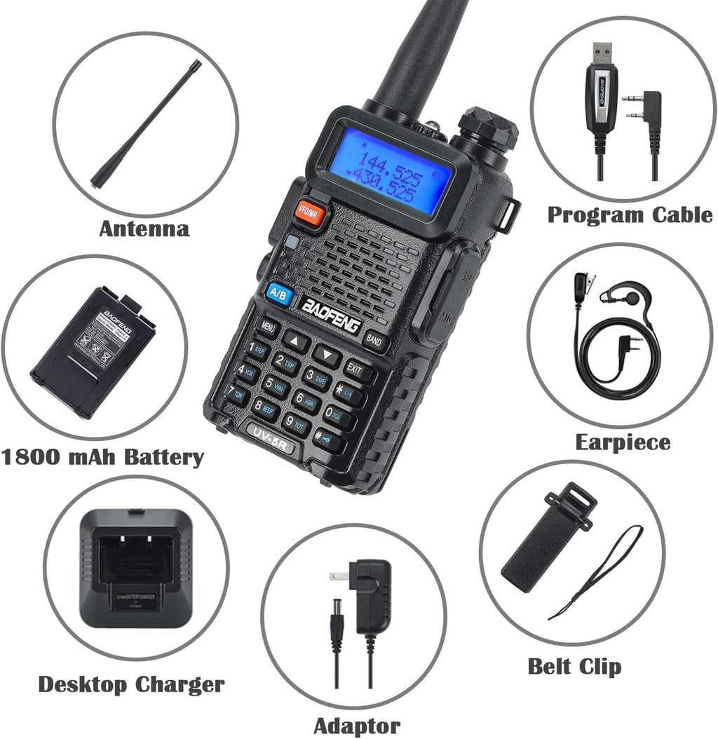 2 Pcs Dual Band Amateur Radio VHF/UHF Walkie Talkie D59969