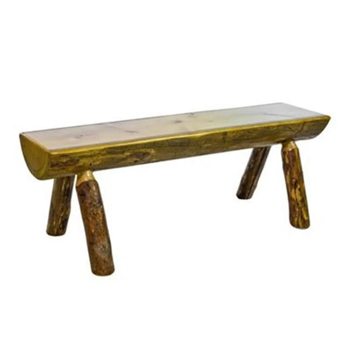 Half Log Bench with Back & Arms V44283