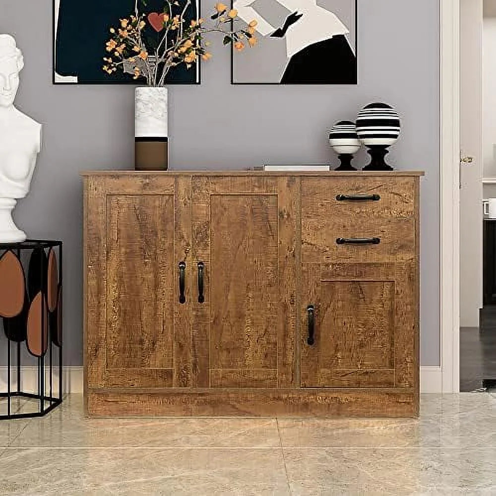 Mid-Century Coffee Cabinet Sideboard Buffet Accent Console Table Oak N3386