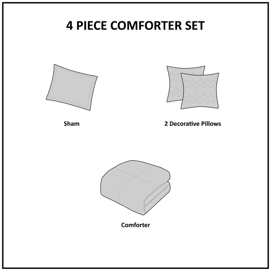 Pink 4 Piece Comforter Set L1136