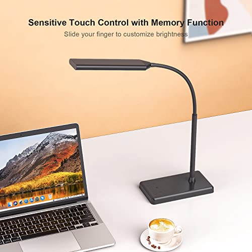 Clip on Table Lamp 3 Color Modes 10 Brightness Dimmable Reading Lamp 360° Rotatable Metal Gooseneck Desk Lamp D171470