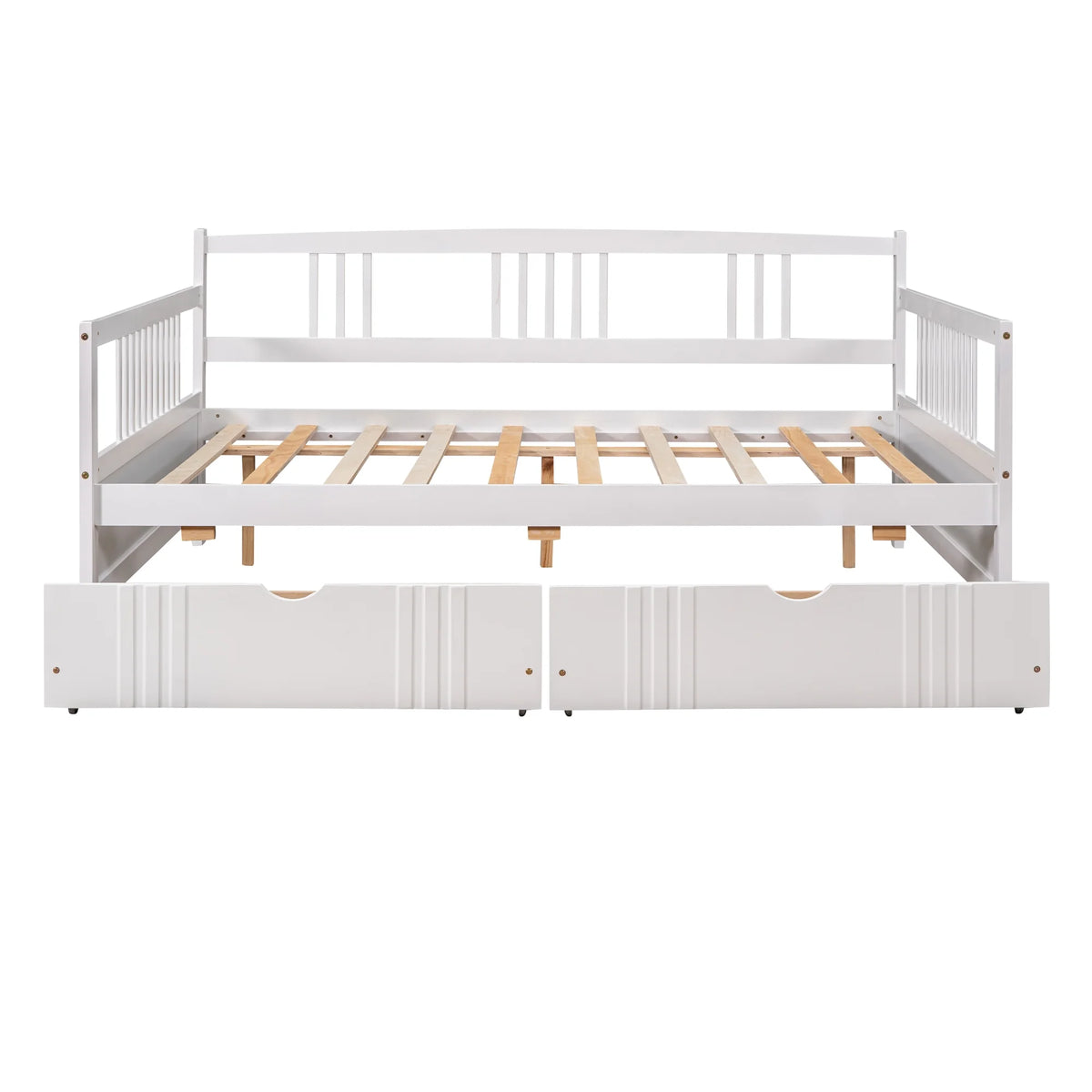 White Full Size Wood Daybed with Two Storage Drawers U481