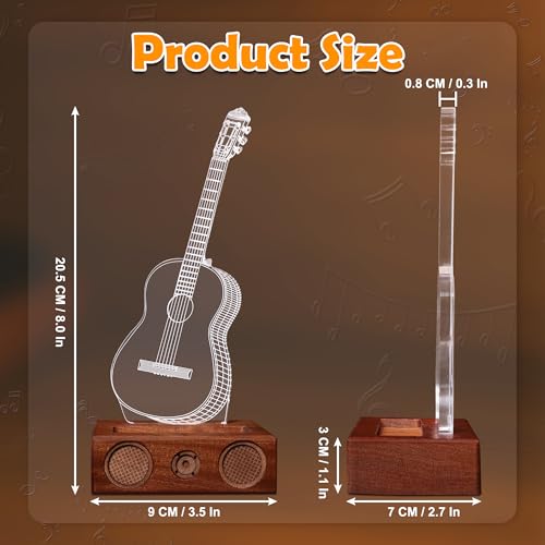 Acrylic Light Up Guitar Pick Holder with Wooden Base N1230