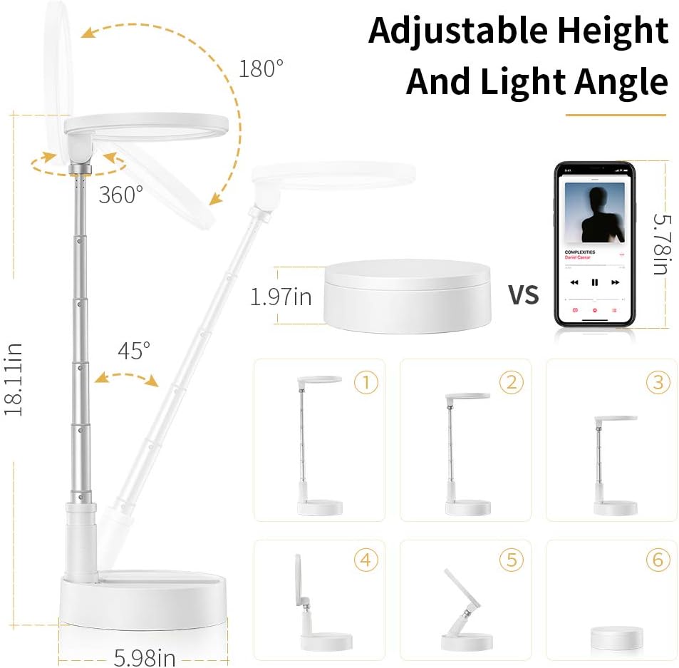 Table Lamp, Telescopic, Foldable, 5 Brightness, 3 Color Mode I1063