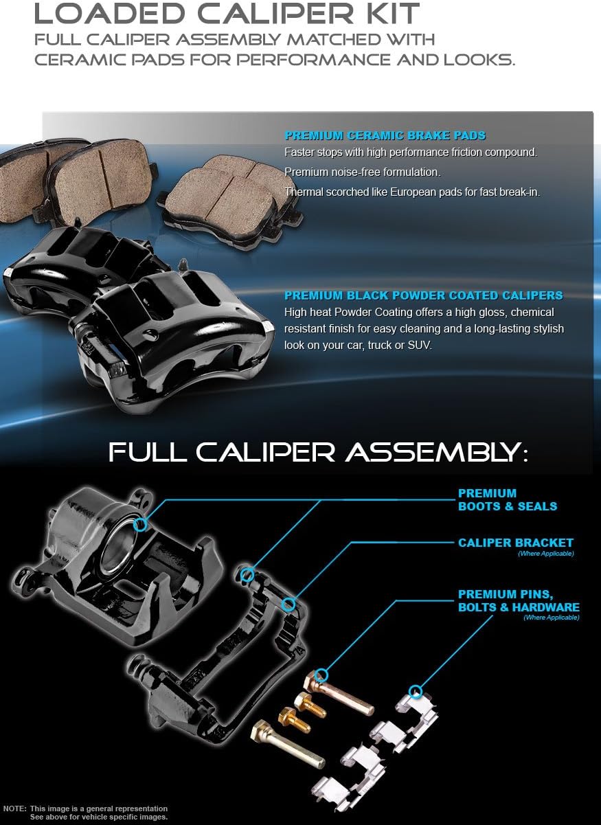 Black Powder Coated Calipers and Ceramic Brake Pads X5392