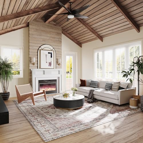 Oak Veneer Round Coffee Table with Storage and Drawers C289