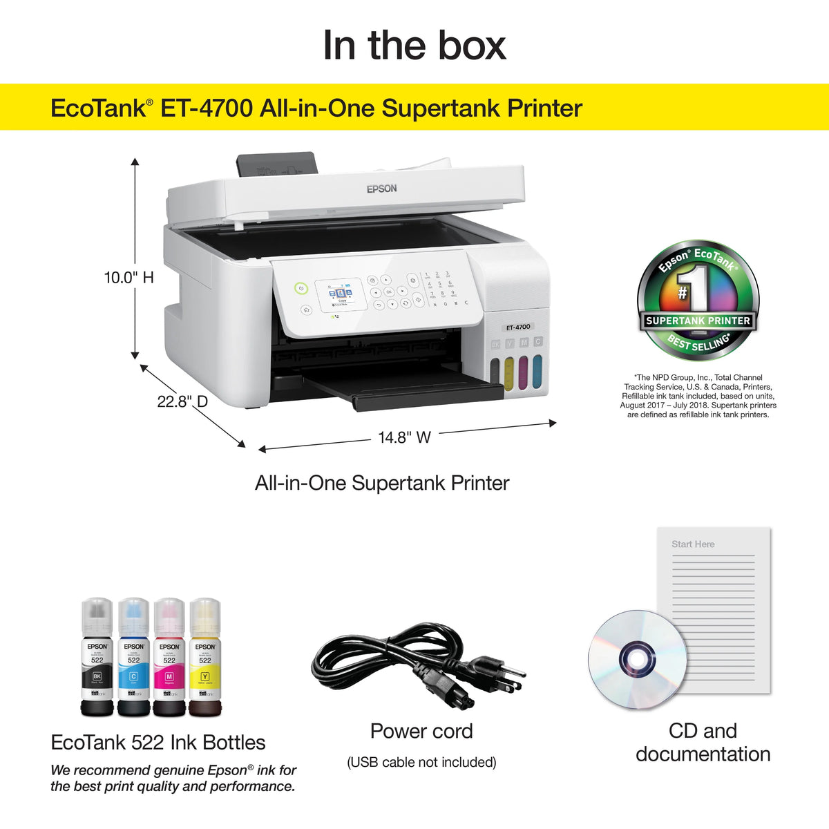 Wireless All-in-One Color Supertank Printer X1822