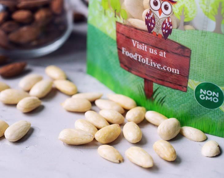 Organic Blanched Whole Almonds, 8 Pounds A46825