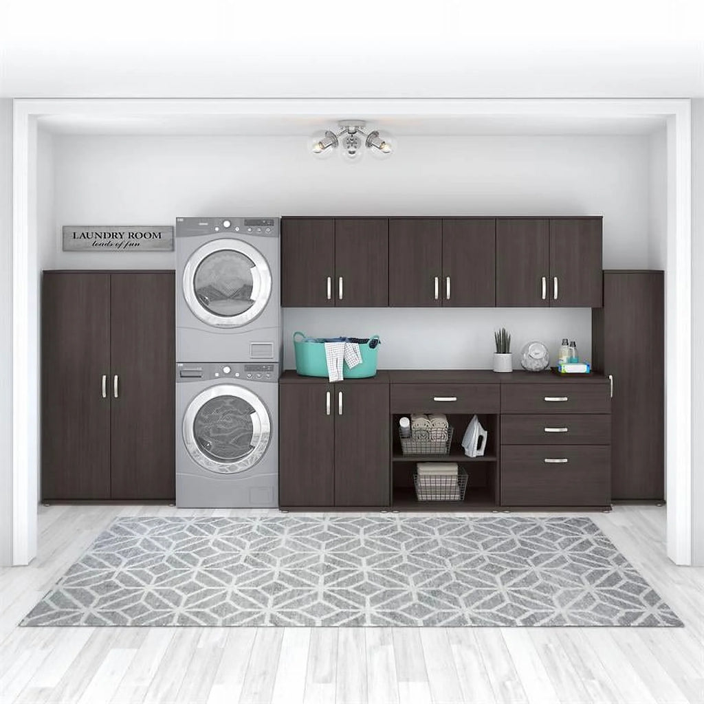 Storm Gray Engineered Wood Cabinet with Doors P3981