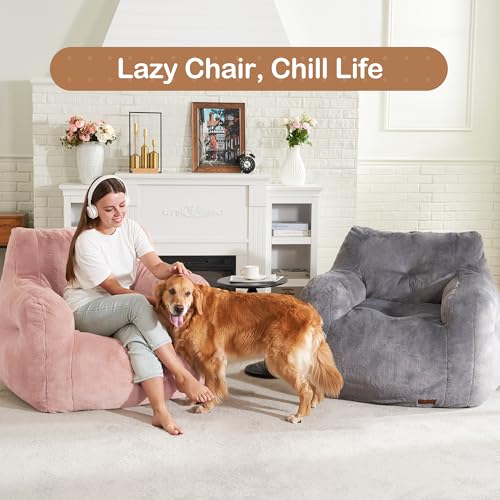 Furry Bean Bag Chair with Arms W15042