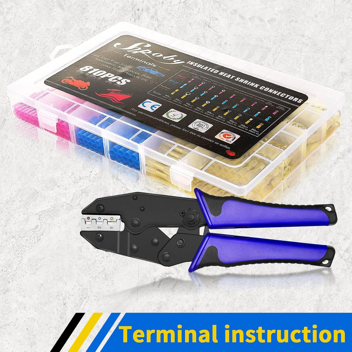 810PCS Heat Shrink Connectors Kit Z6525