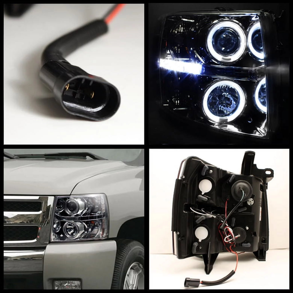 Chrome Clear LED Projector Headlights Pair A91344