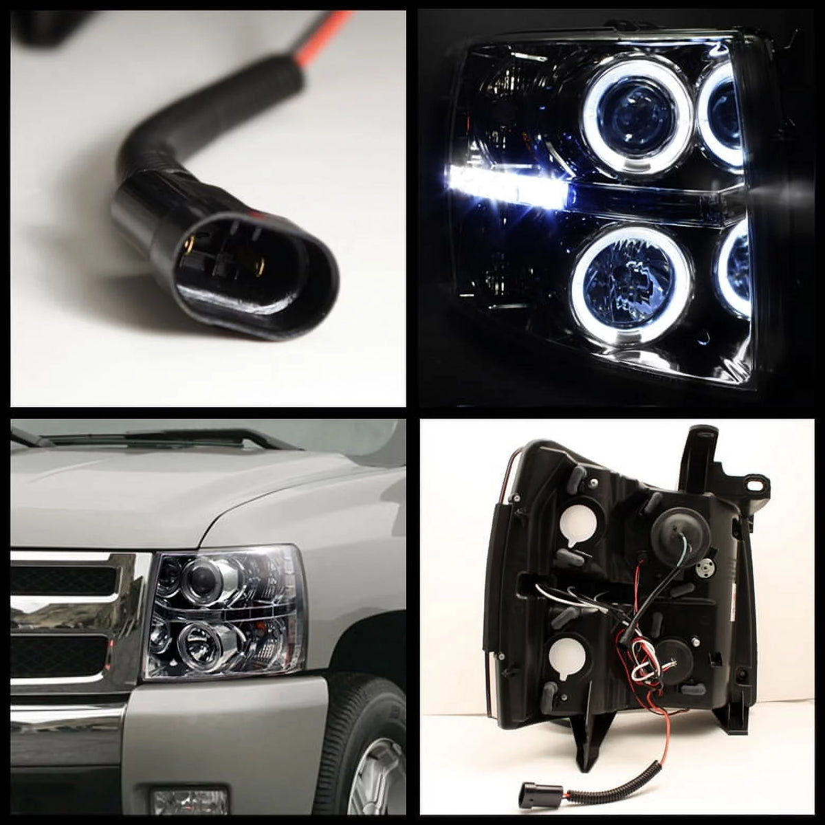 Chrome Clear LED Projector Headlights Pair A91344