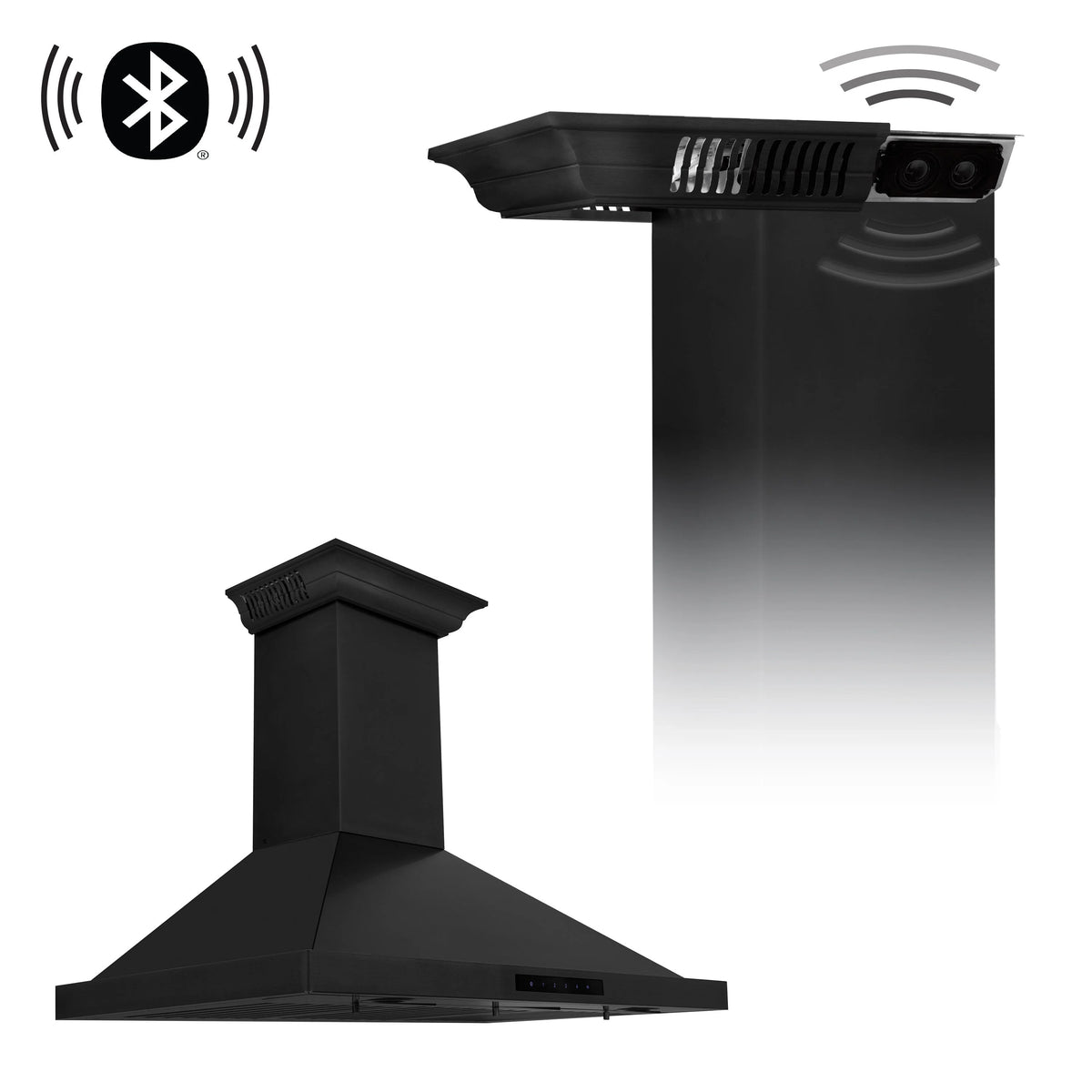 Black Stainless Steel Indoor Wall Range Hood S3848