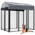 Large Outdoor Dog Kennel with Roof Cover Heavy Duty Welded Wire Steel E442