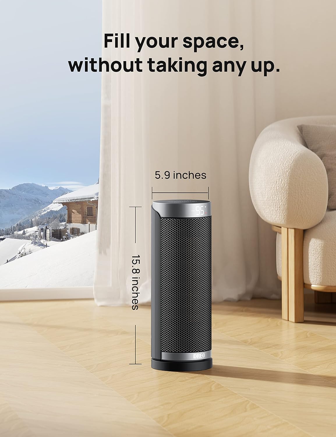 16 inch 1500W Oscillating Electric Space Heater with Remote W130565