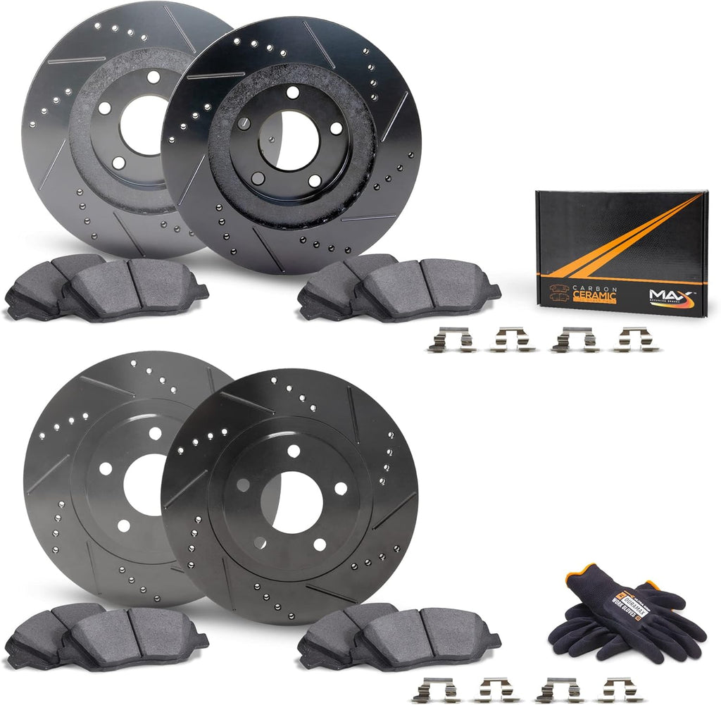 Max Brakes Premium OE Rotors with Carbon Ceramic Pads R444956