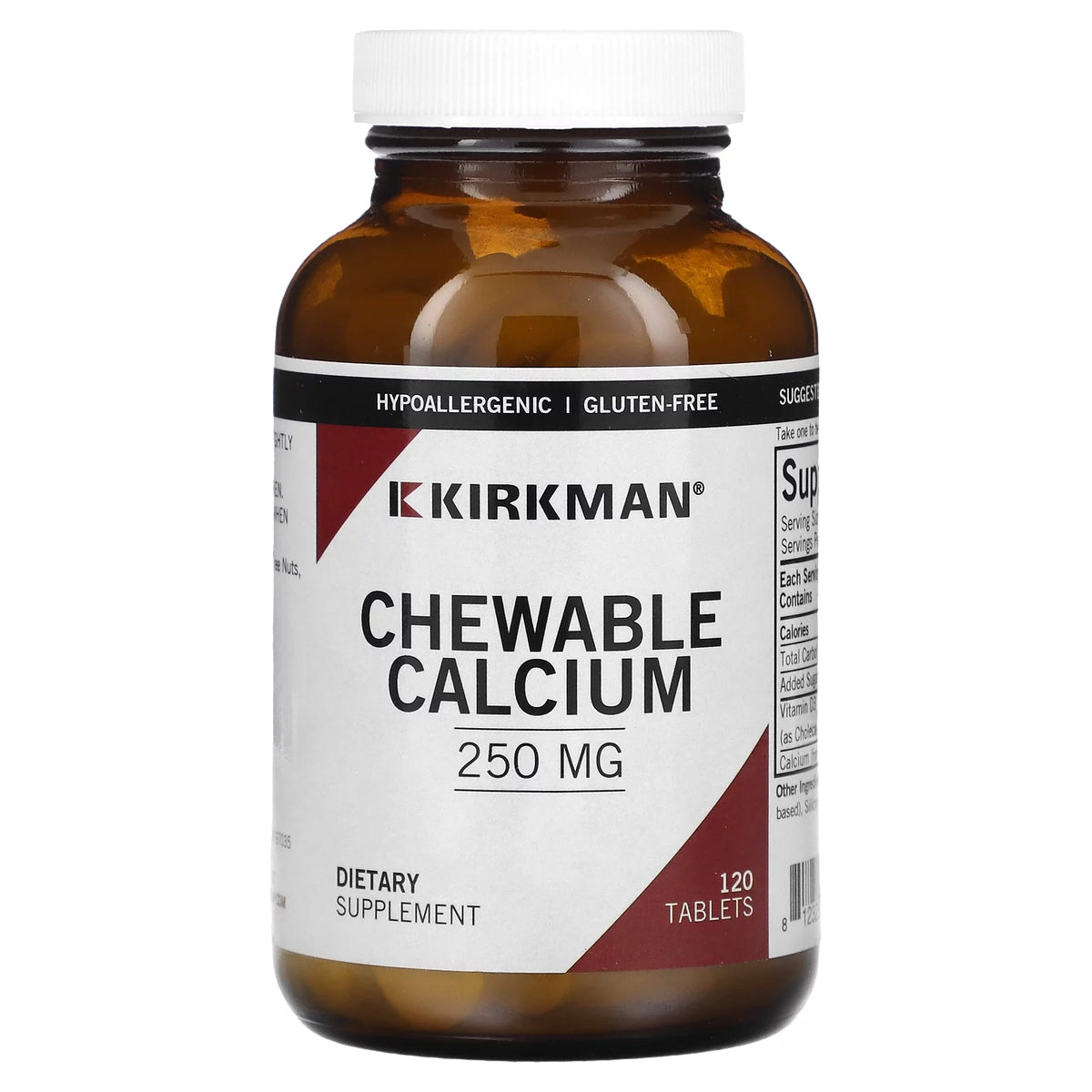 Kirkman Labs Calcium Chewable, 250 mg, 120 Tablets Y801