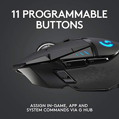 Black Wireless Gaming Mouse with Hero 25K Sensor A359567