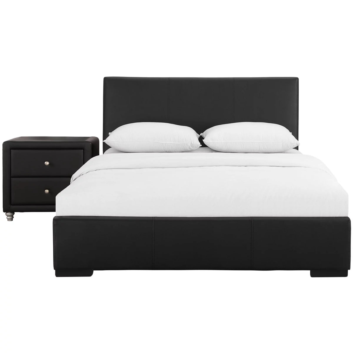 Black Upholstered Full Platform Bedroom Set C1985