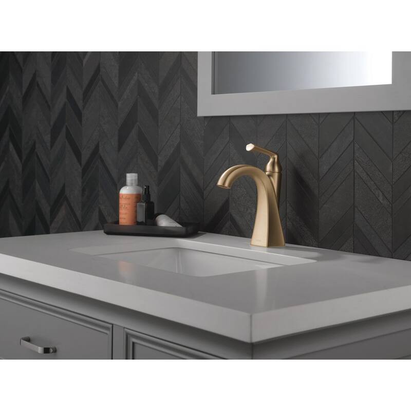 Single-Handle Single Hole Bathroom Faucet in Champagne Bronze B5857