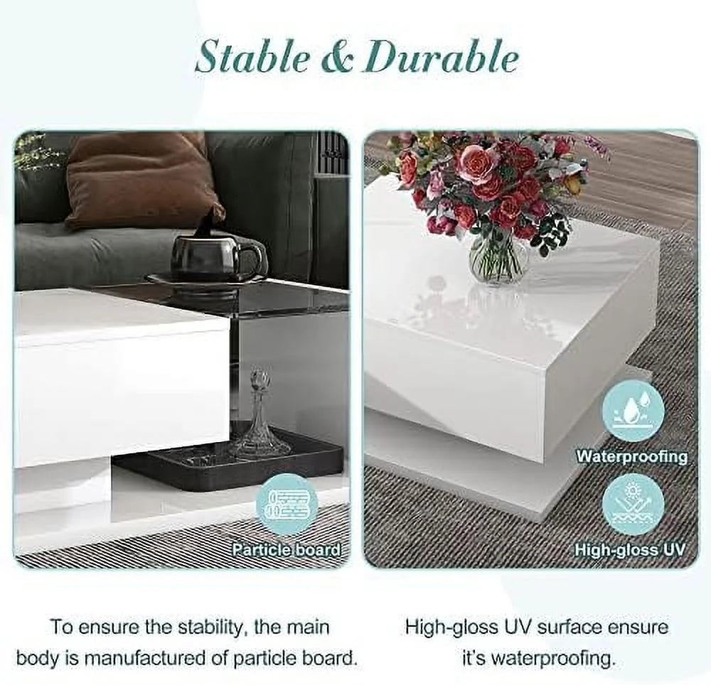 Marble Coffee Table with Black Faux Marble Top Gold Metal Base E6601