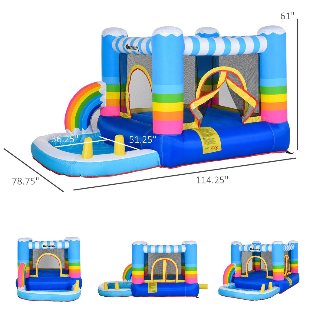 2-in-1 Kids Inflatable Bounce House with Carry Bag O724