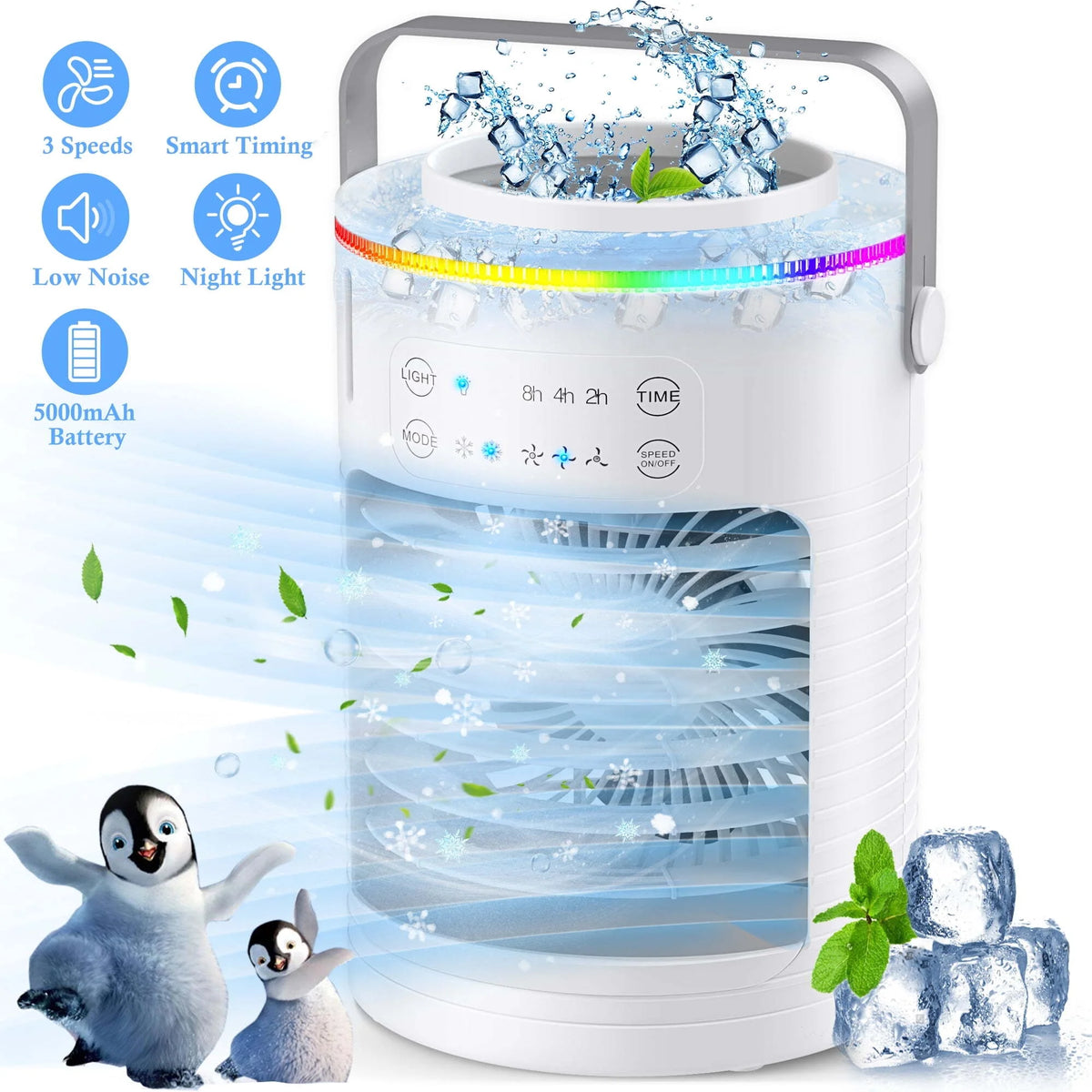 Portable Rechargeable Evaporative Air Cooler 3 Speed F726