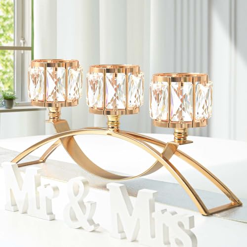 Black Set of 3 Crystal Candle Holders U5012
