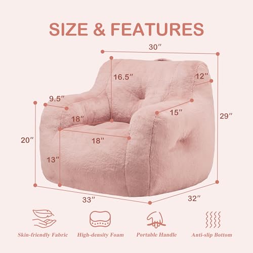 Furry Bean Bag Chair with Arms W15042