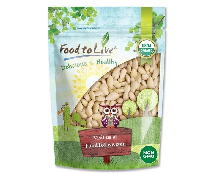 Organic Blanched Whole Almonds, 8 Pounds A46825