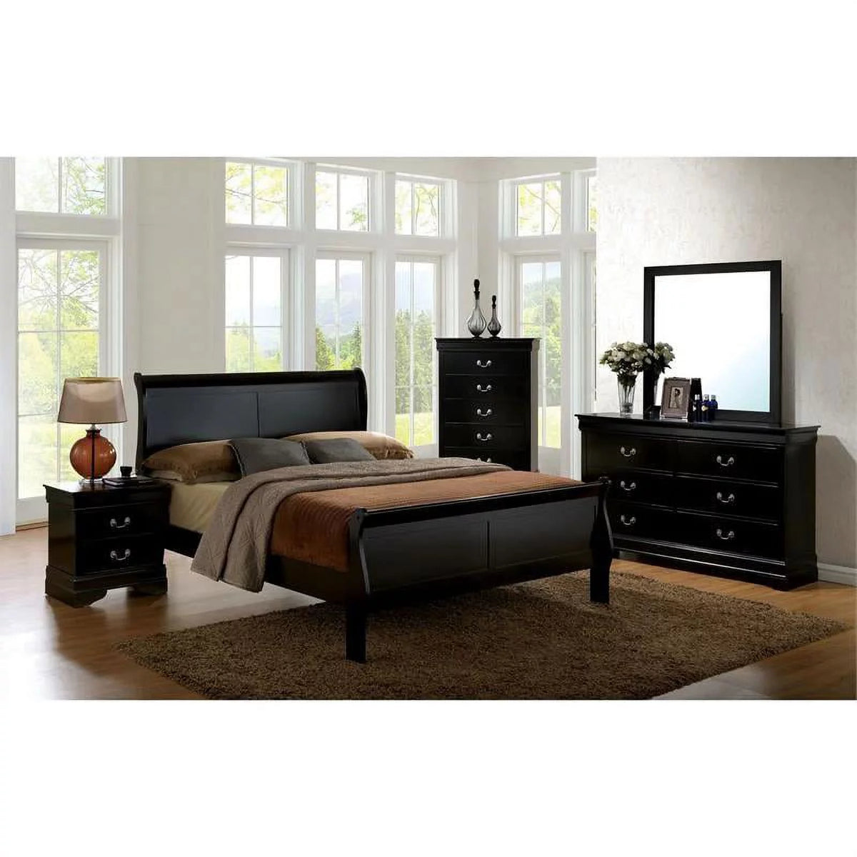 Black Queen 5pcs Bedroom Set A854319