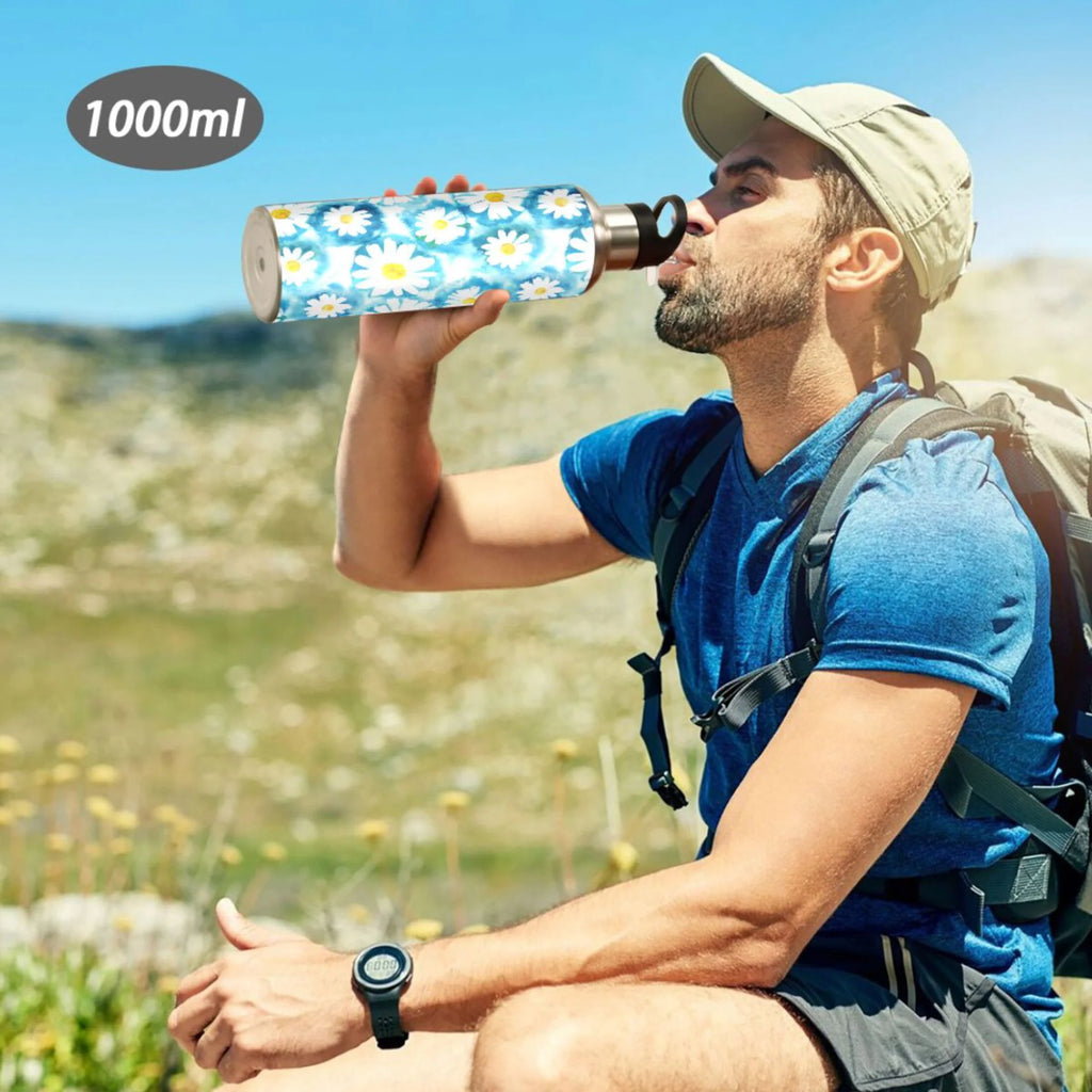 Blue Stainless Steel Insulated Water Bottle with Straw Lid Z2729