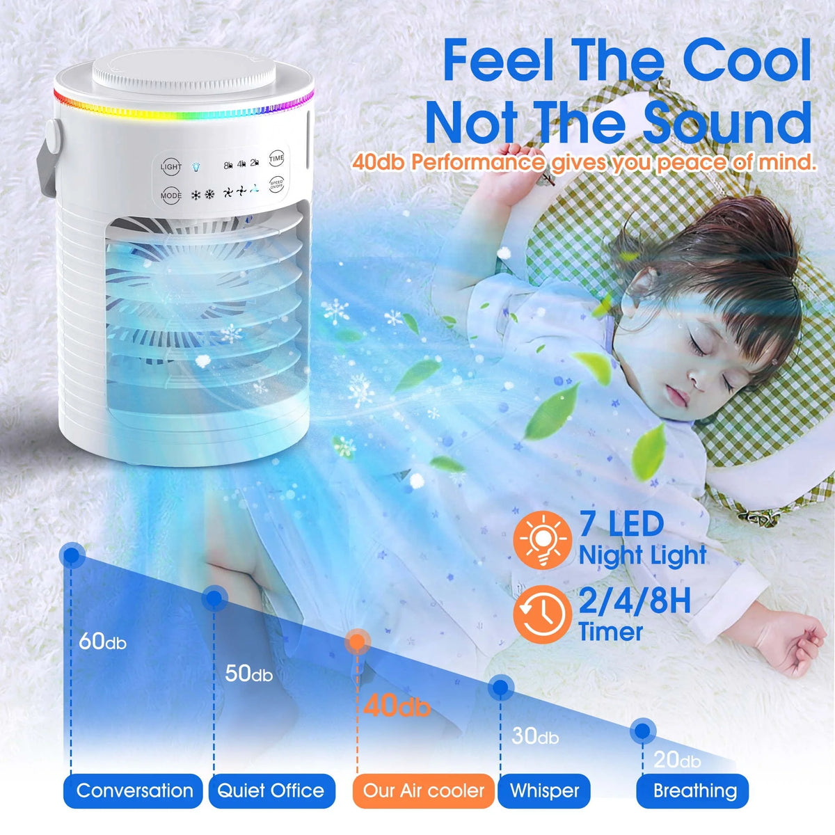 Portable Rechargeable Evaporative Air Cooler 3 Speed F726