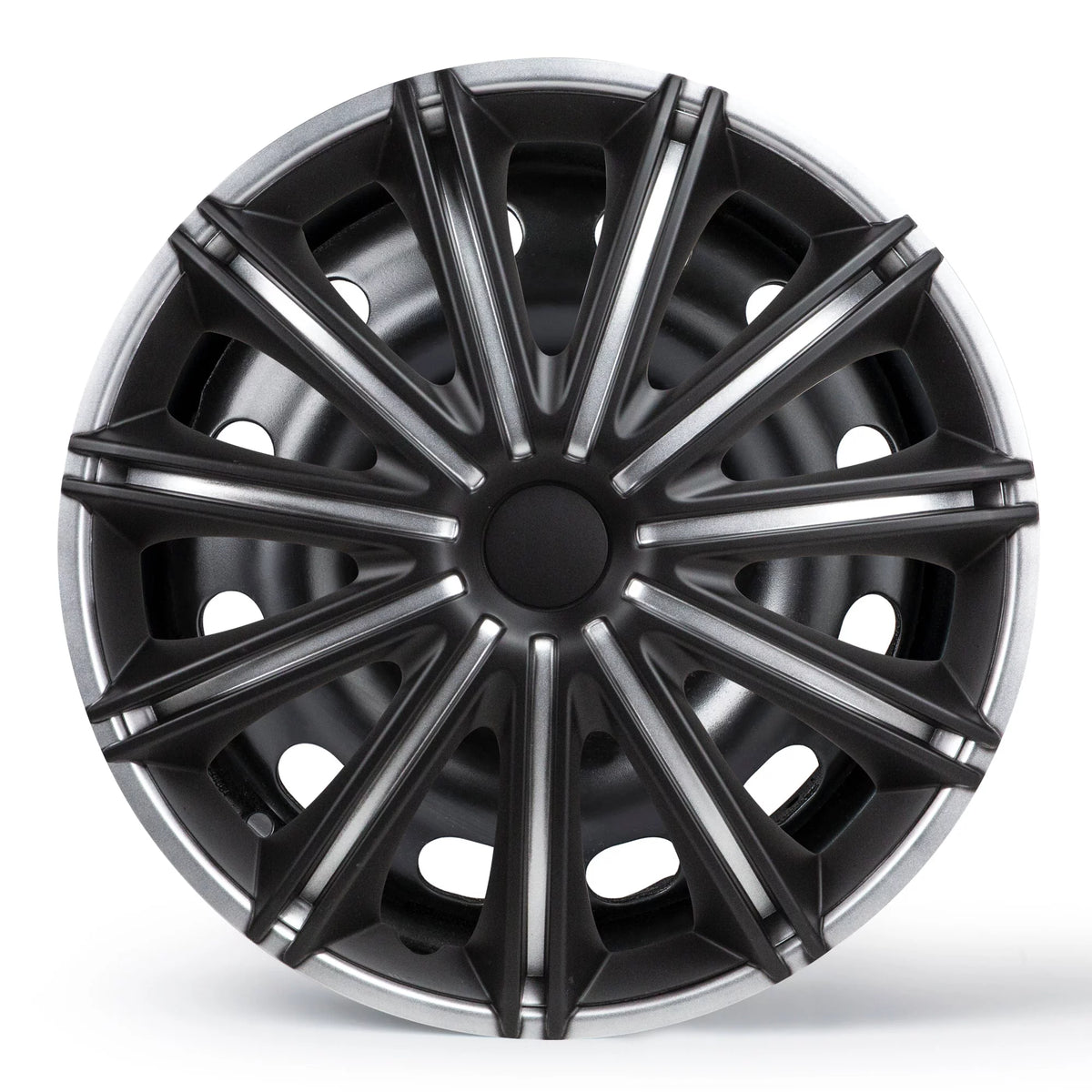 Silver & Black Set of 4 Wheel Covers Y33946