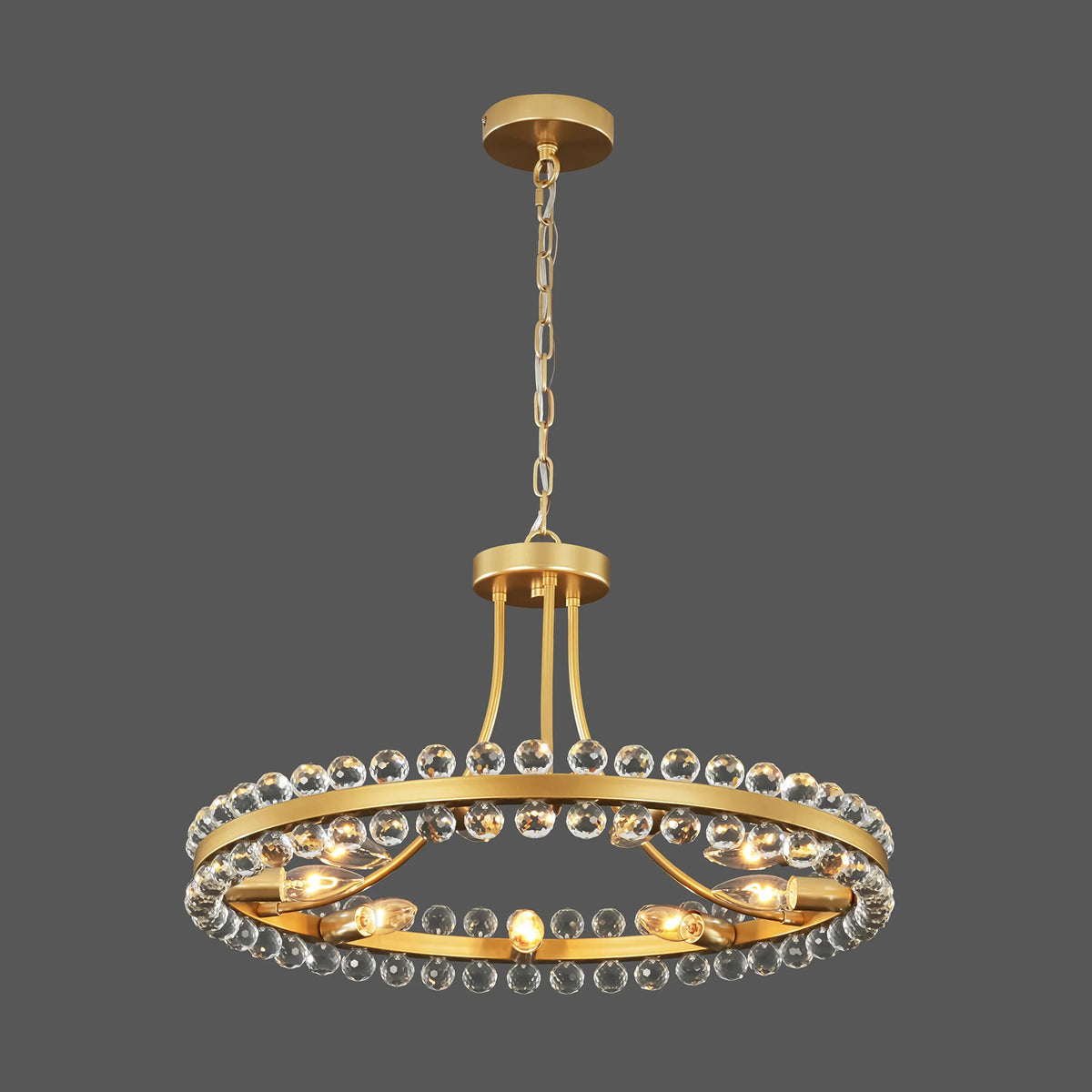 9-Light Dimmable Crystal Chandelier S874