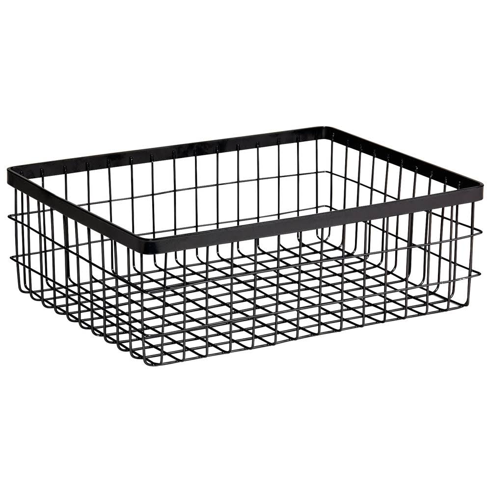 Gray Metal Rectangular Wire Basket V8744