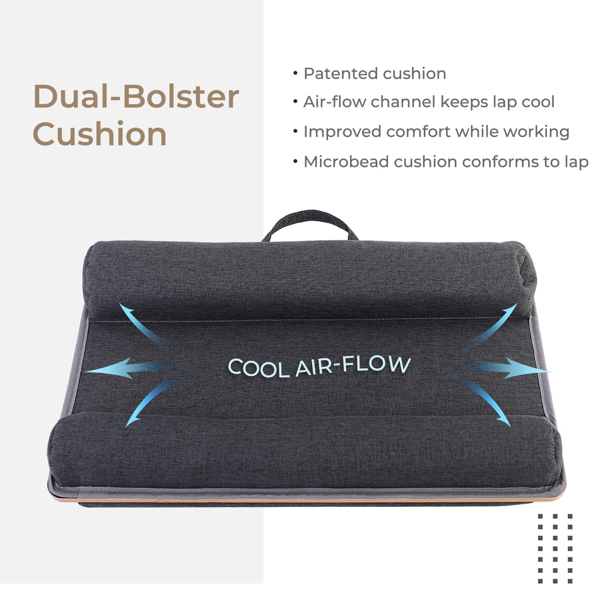 Portable Lap Laptop Desk with Cushion, Mouse Pad & Phone Slot W97322
