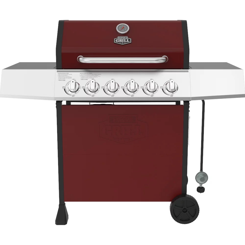 6 Burner Propane Gas Grill in Black S5491