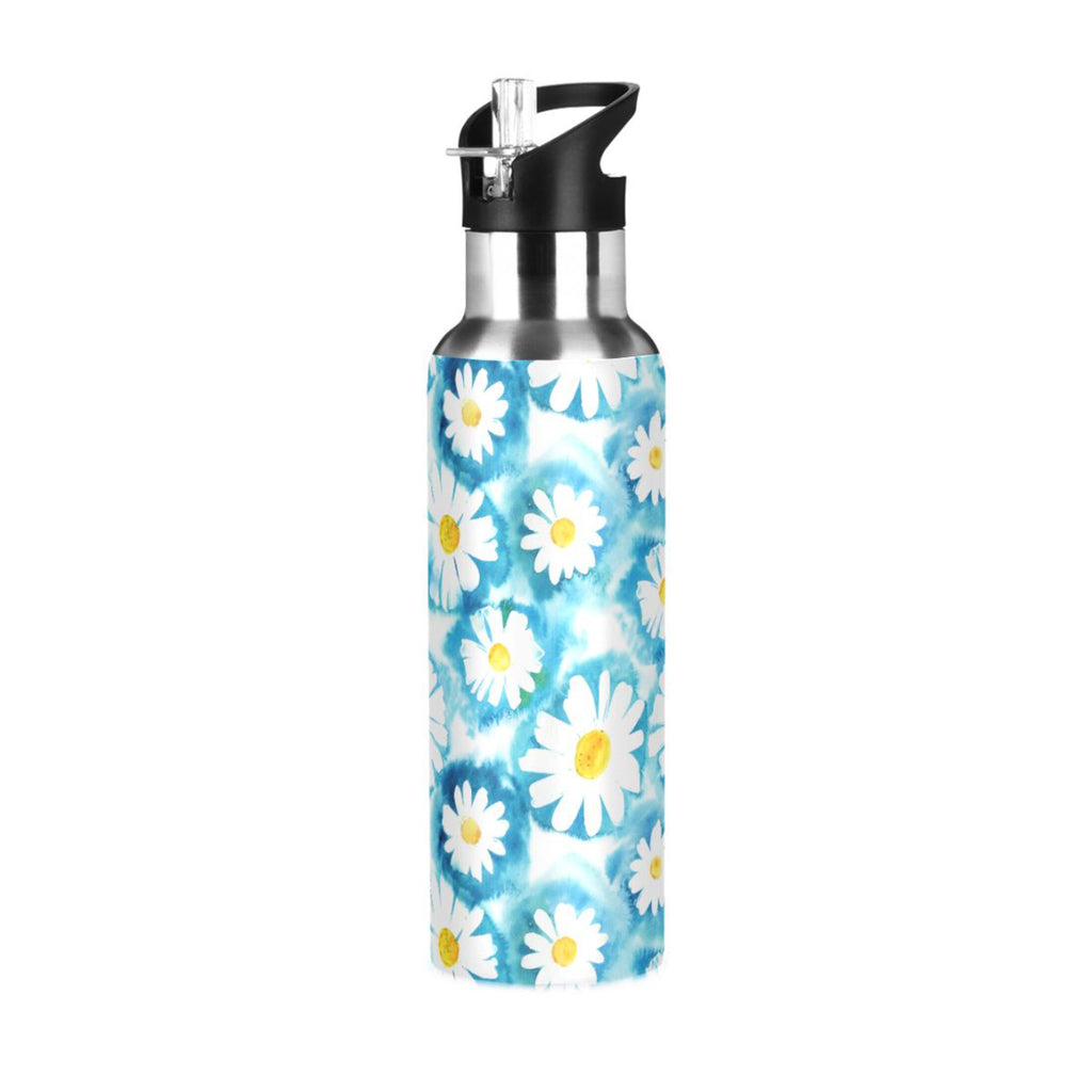 Blue Stainless Steel Insulated Water Bottle with Straw Lid Z2729